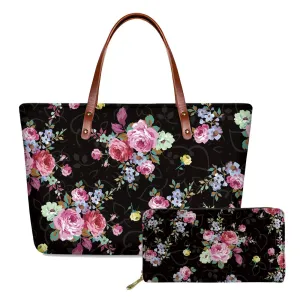 مجموعة اروين التجارية ARWEN&AJH GROUP  2024 European Elegant Polynesian Tribal Hawaii Flower Design Brand Handbags and Long Purse Colorful Zipper Ladies Tote Bag Large Shoulder Bags