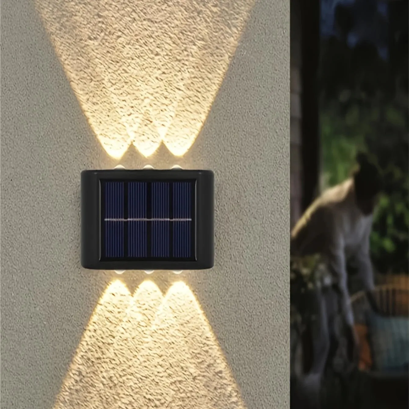 1-12pc Outdoor Solar Up Down Lights Waterproof Modern Nordic Outside Exterior Sunlight Sensor Lamp Fixture Wall Mount For Garden