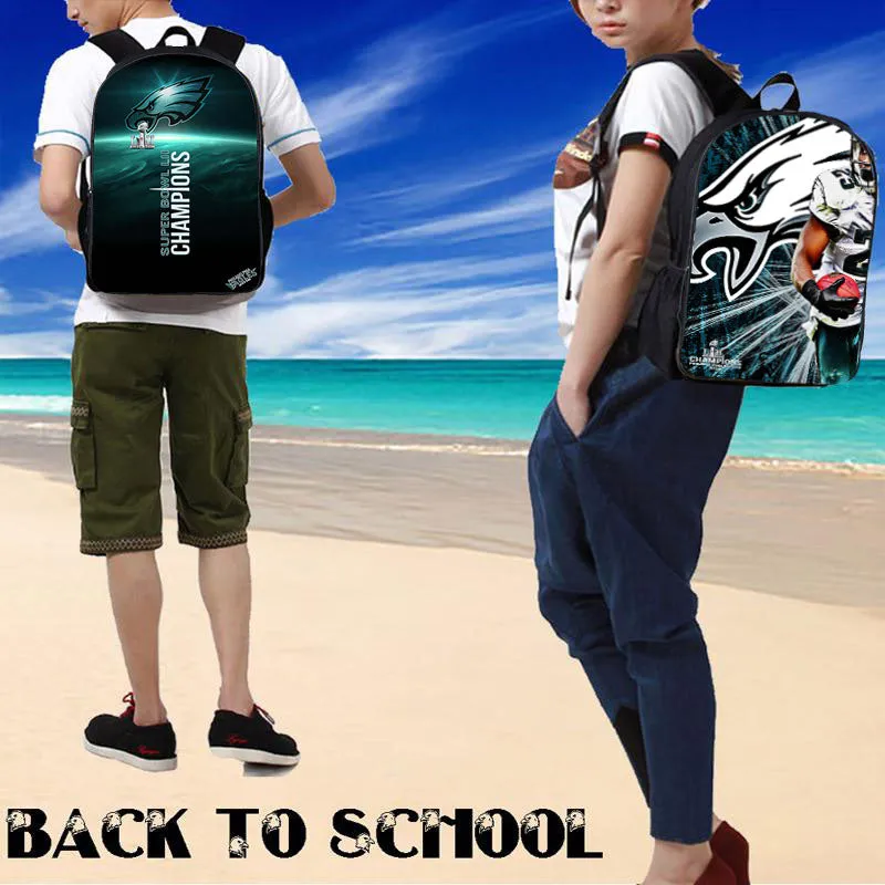 17" 3D Eagles Backpack|NFL Team Eagles Backpacks for School|Laptop Backpack|College Bookbag