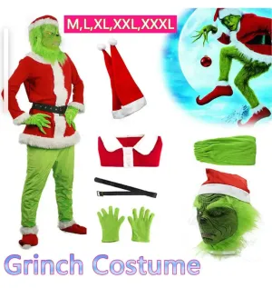 3XXX Large Grinch Party Costume Suit 7 pcs (3XXX LARGE SIZE)