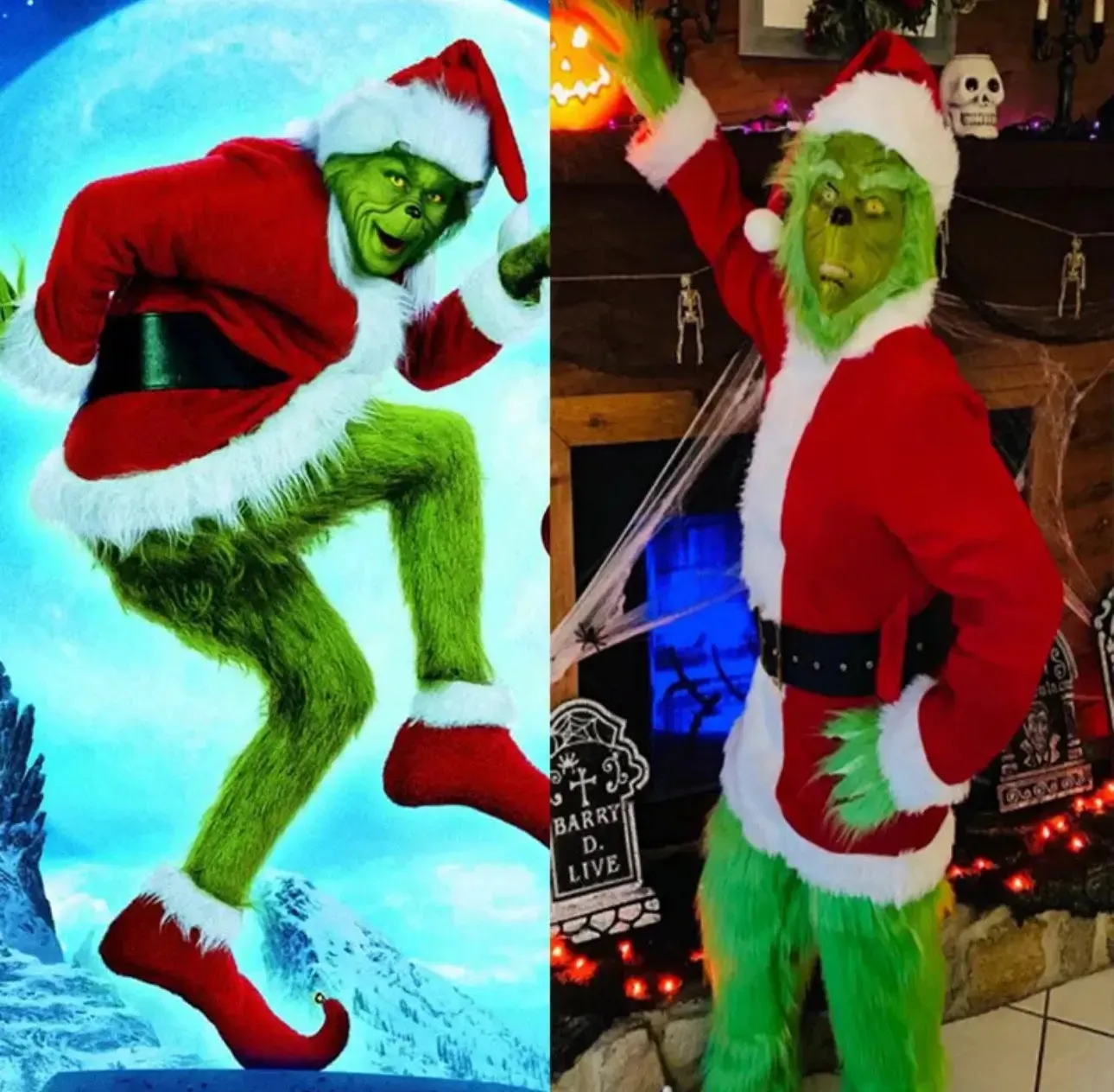 3XXX Large Grinch Party Costume Suit 7 pcs (3XXX LARGE SIZE)