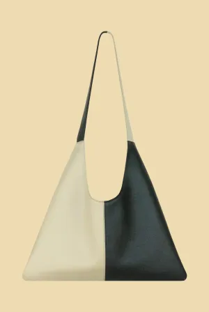 AGAVE TRIANGULAR TOTE XL | Beige & Black by Santos