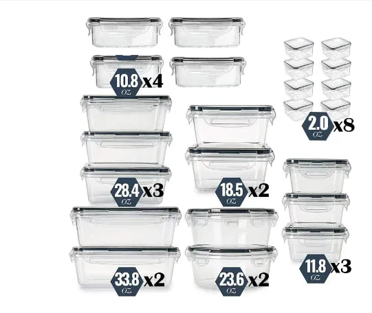 Airtight Plastic Storage Container With Lid And Snap Lock Square Multigrain Jar