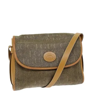 Authentic Beige Coated Canvas Shoulder Bag