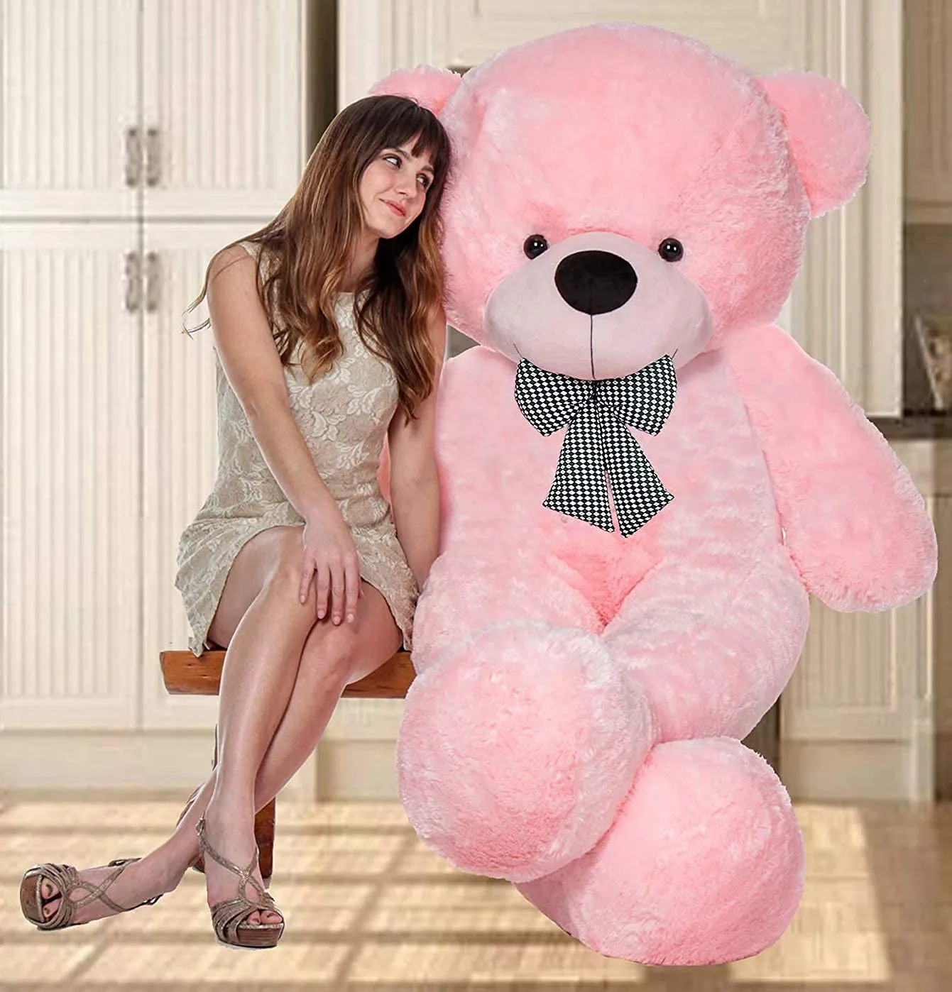 AVSHUB Teddy Bear for Girl Sweet Toy for Someone Special Couple All Occasions Gift Toy's Stuffed Spongy Cute Teddy (5 Feet) (Pink) Valentine Day