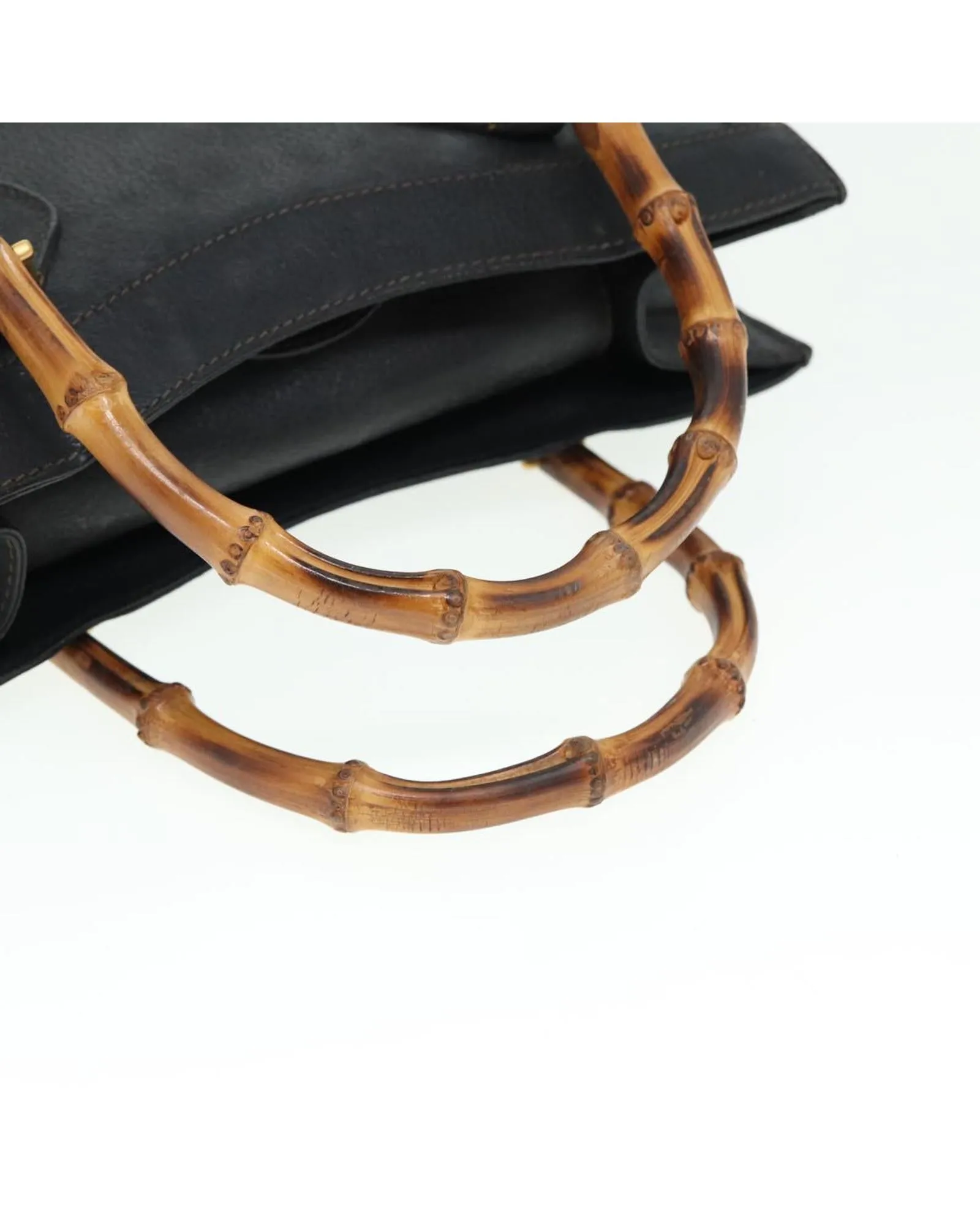 Bamboo Leather Hand Bag with Handle Drop