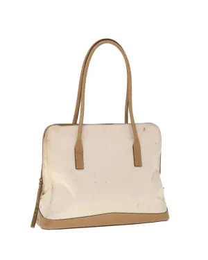 Beige Nylon Shoulder Bag with 30cm Drop - Italian Made