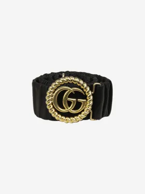 Black rouched GG emblem belt