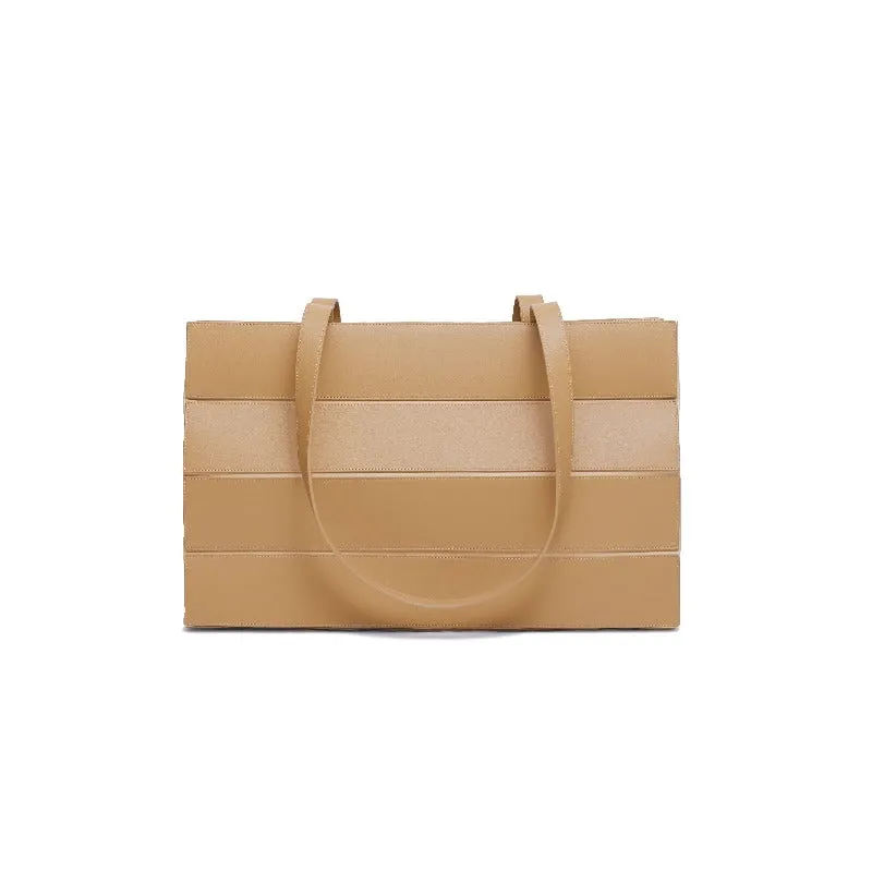 Block Large Foldable Tote Bag - Latte/Almond