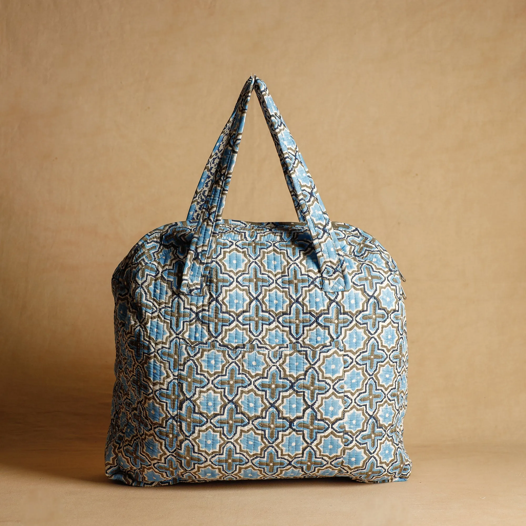 Blue - Handcrafted Sanganeri Quilted Cotton Tote Bag