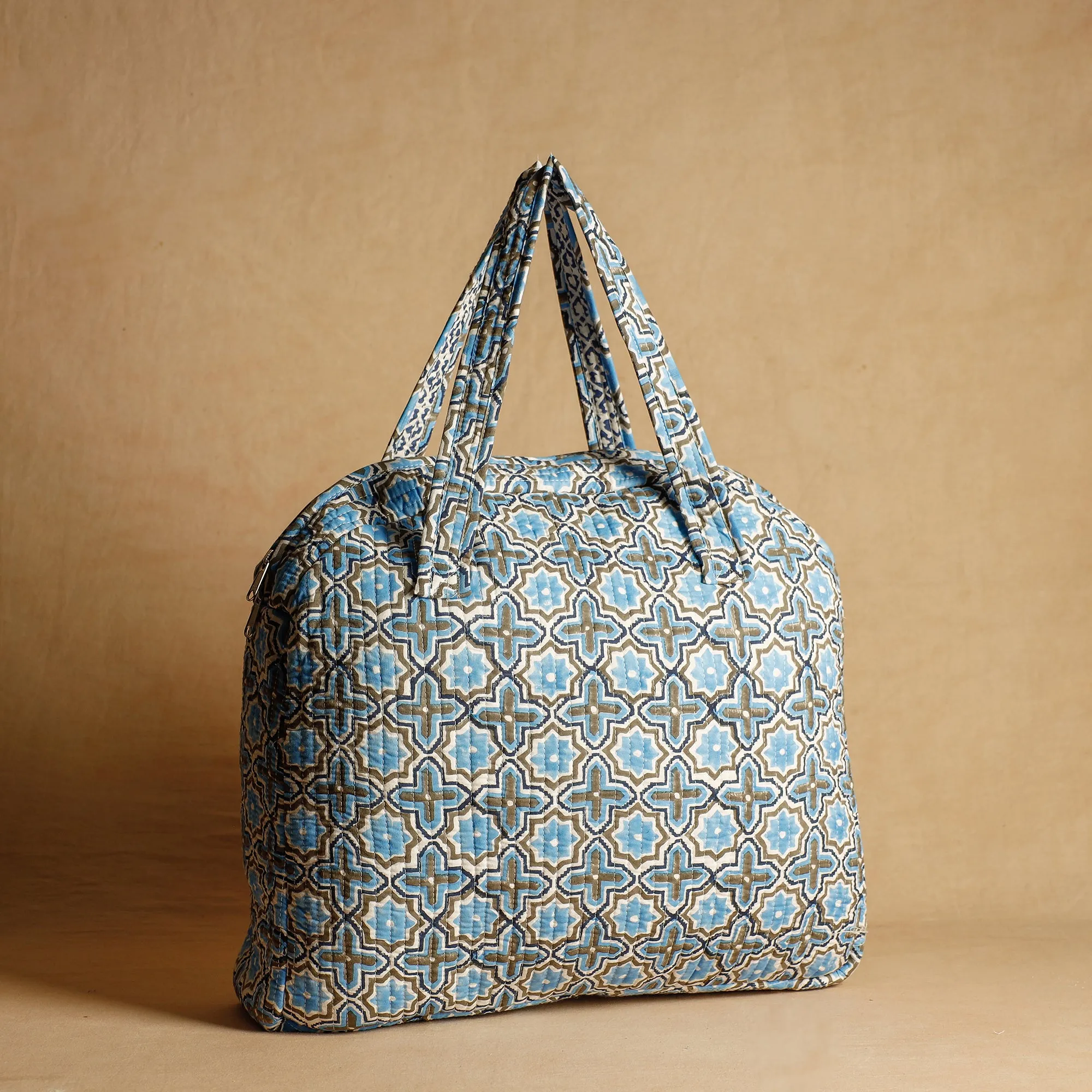 Blue - Handcrafted Sanganeri Quilted Cotton Tote Bag