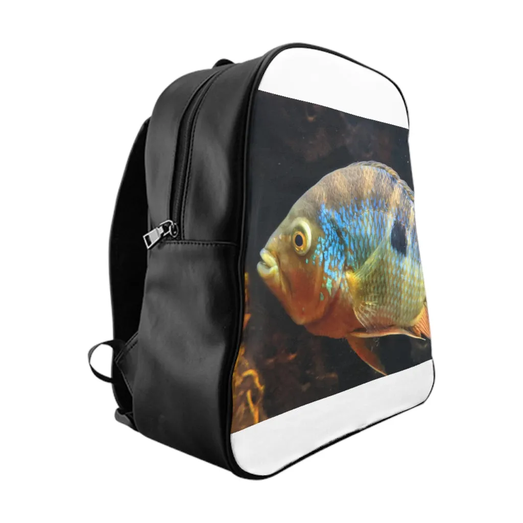 Brown and Orange Fish School Backpack