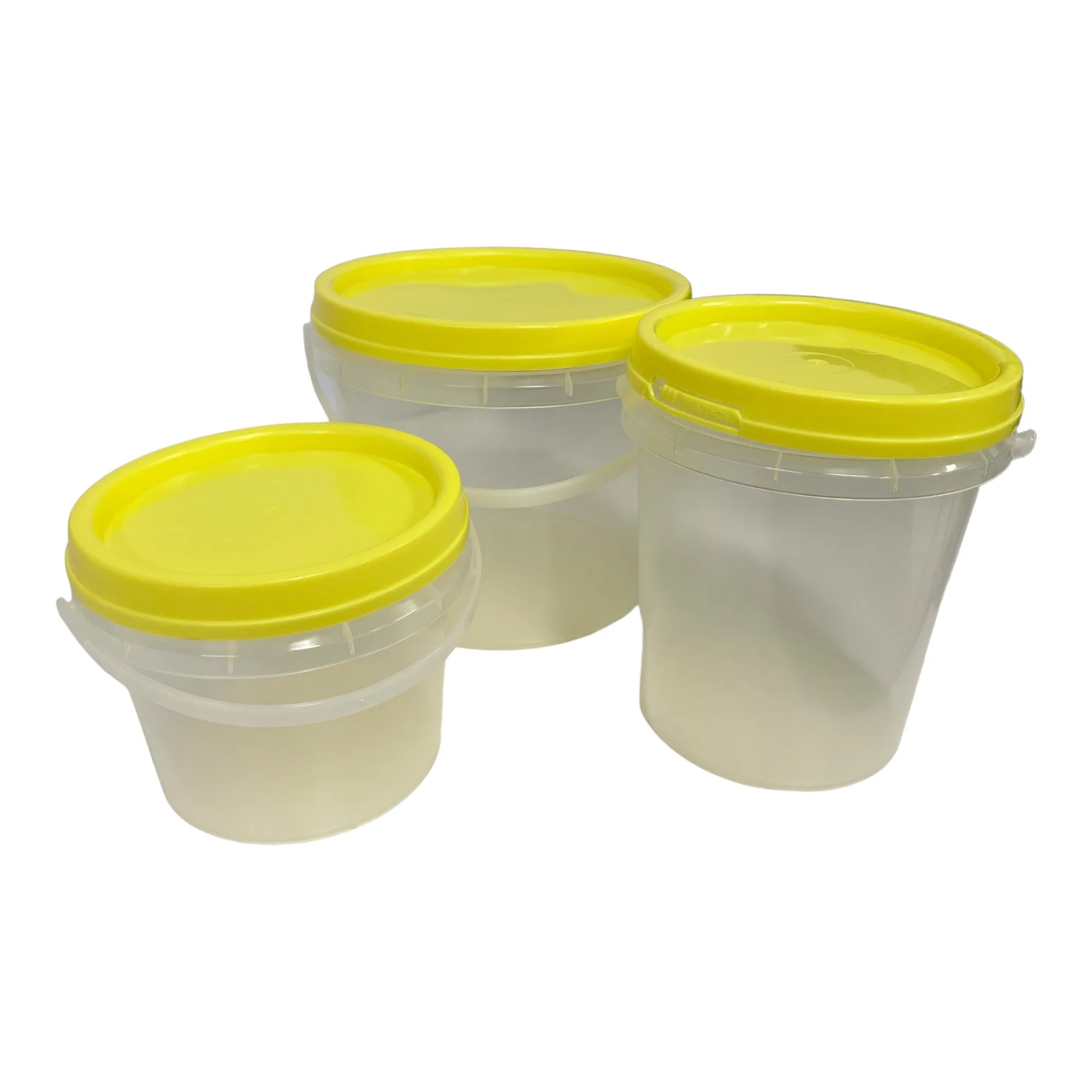 Bulk 10x Honey Bucket with Lid - 0.8L 1.2L 2.2L Clear Tamper Proof Plastic Tub