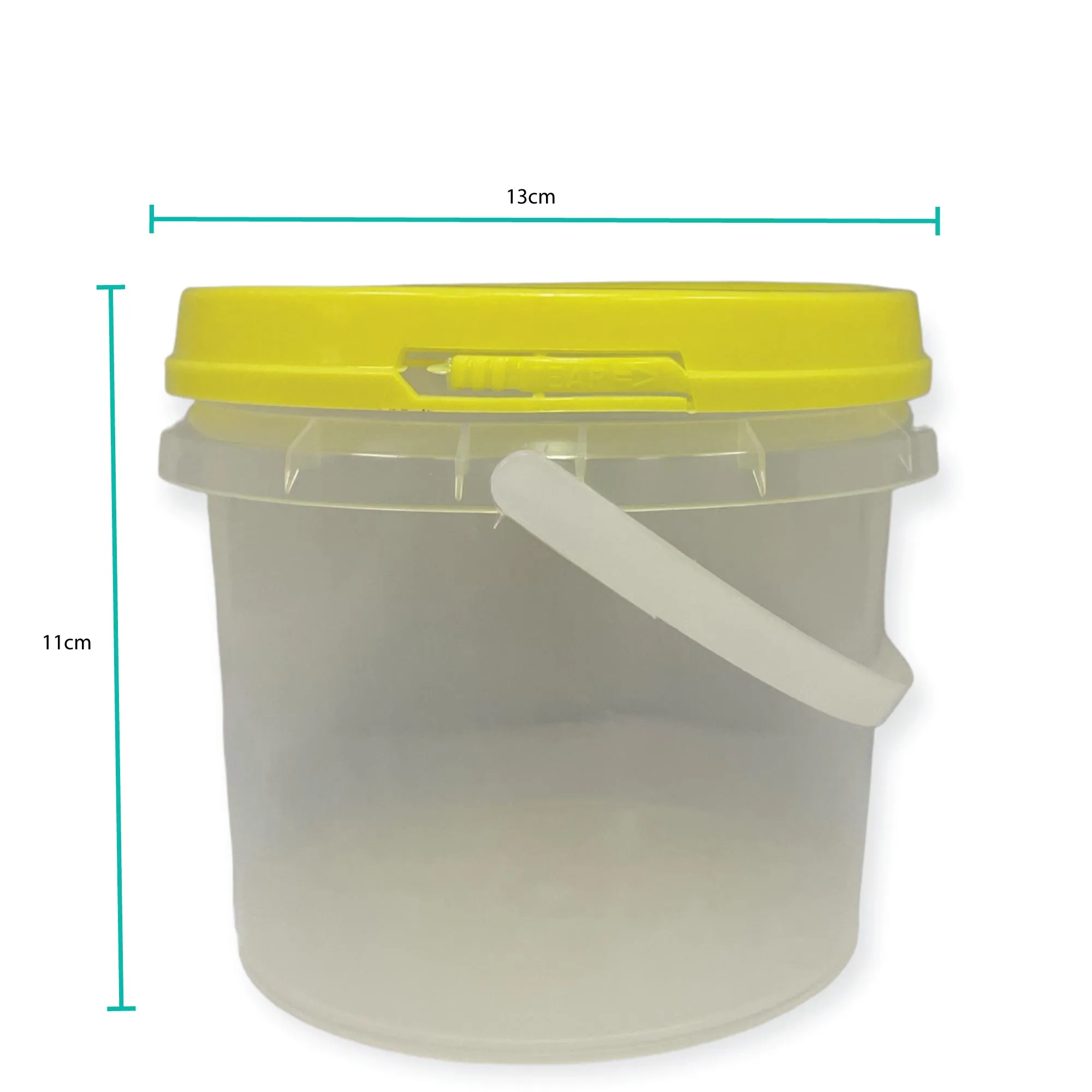 Bulk 10x Honey Bucket with Lid - 0.8L 1.2L 2.2L Clear Tamper Proof Plastic Tub