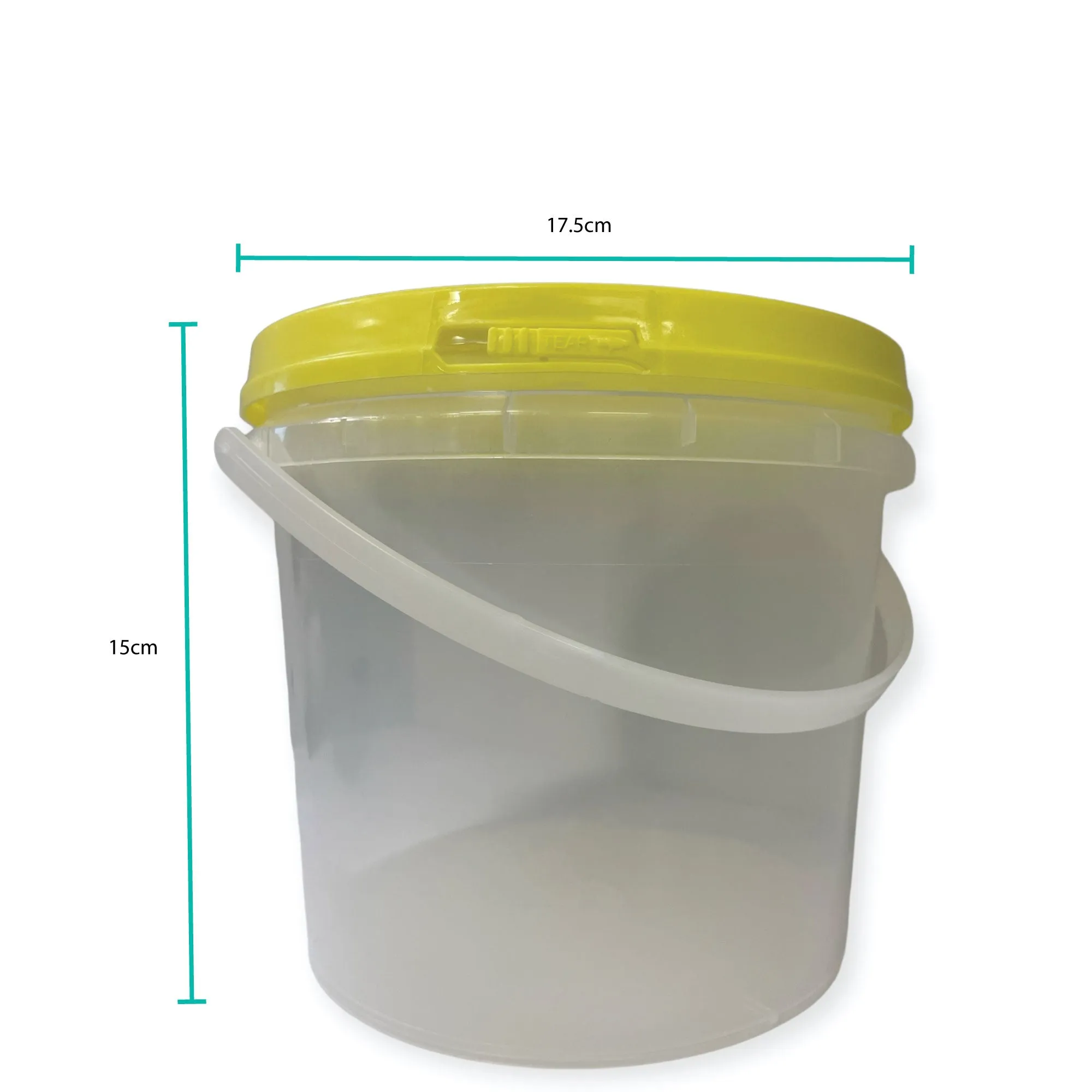 Bulk 10x Honey Bucket with Lid - 0.8L 1.2L 2.2L Clear Tamper Proof Plastic Tub