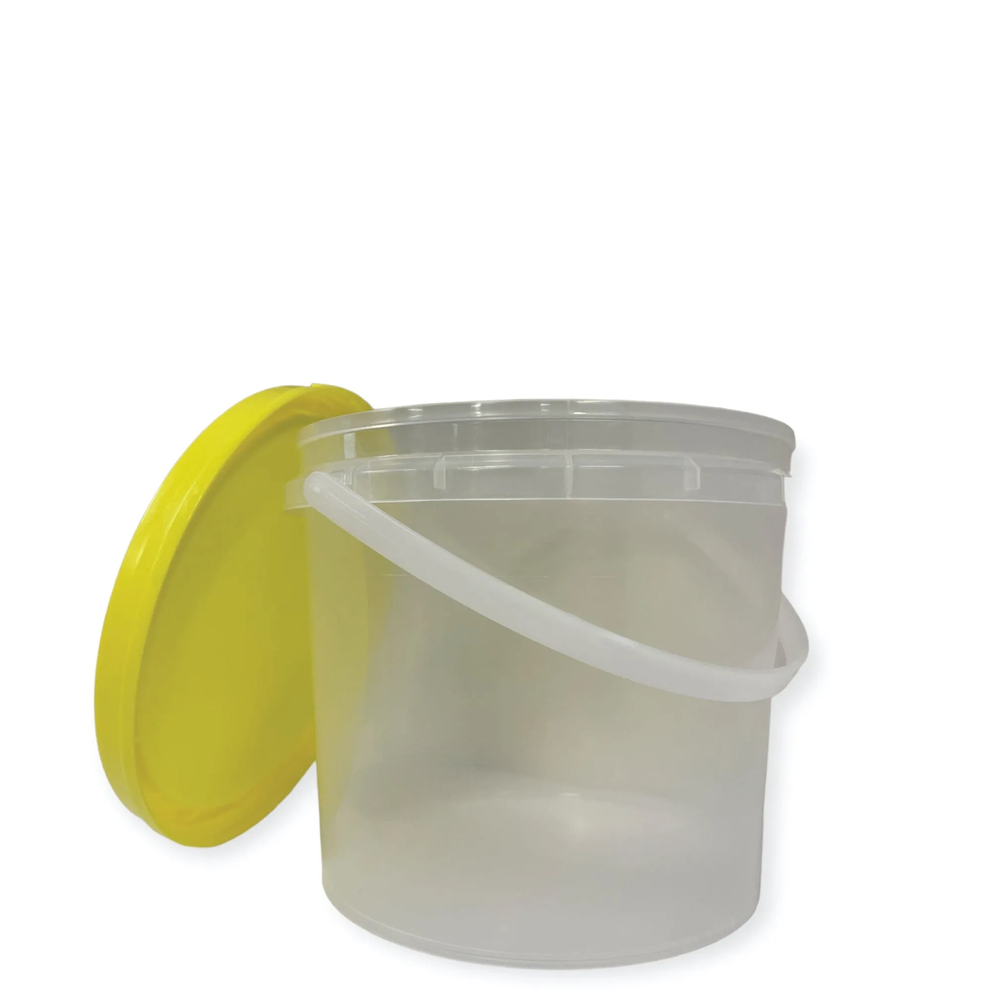 Bulk 10x Honey Bucket with Lid - 0.8L 1.2L 2.2L Clear Tamper Proof Plastic Tub