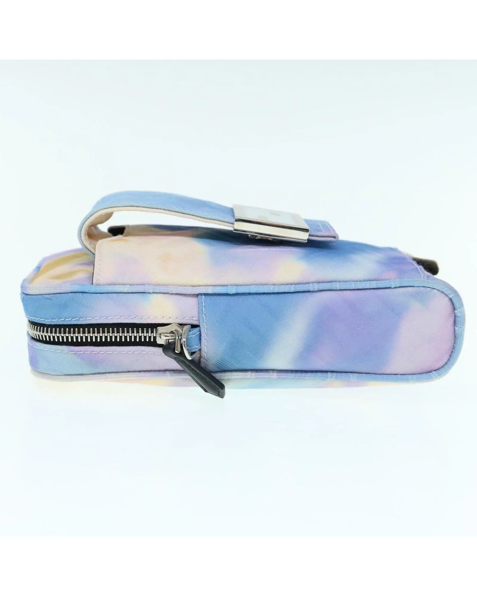 Canvas Shoulder Bag with Adjustable Strap in Light Blue by Fendi