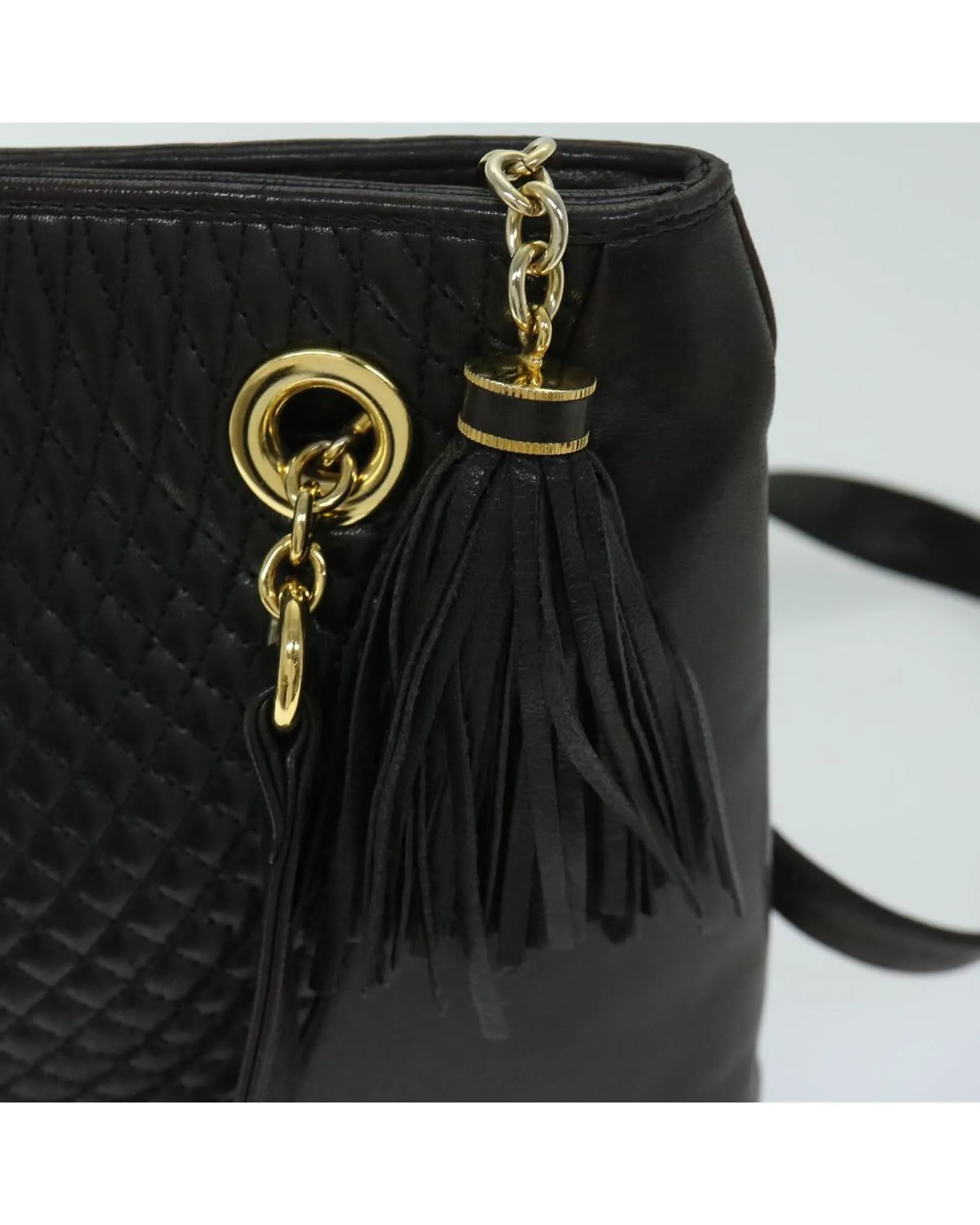 Chain Shoulder Bag in Black Leather by BALLY