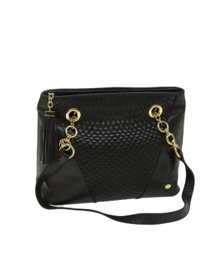 Chain Shoulder Bag in Black Leather by BALLY