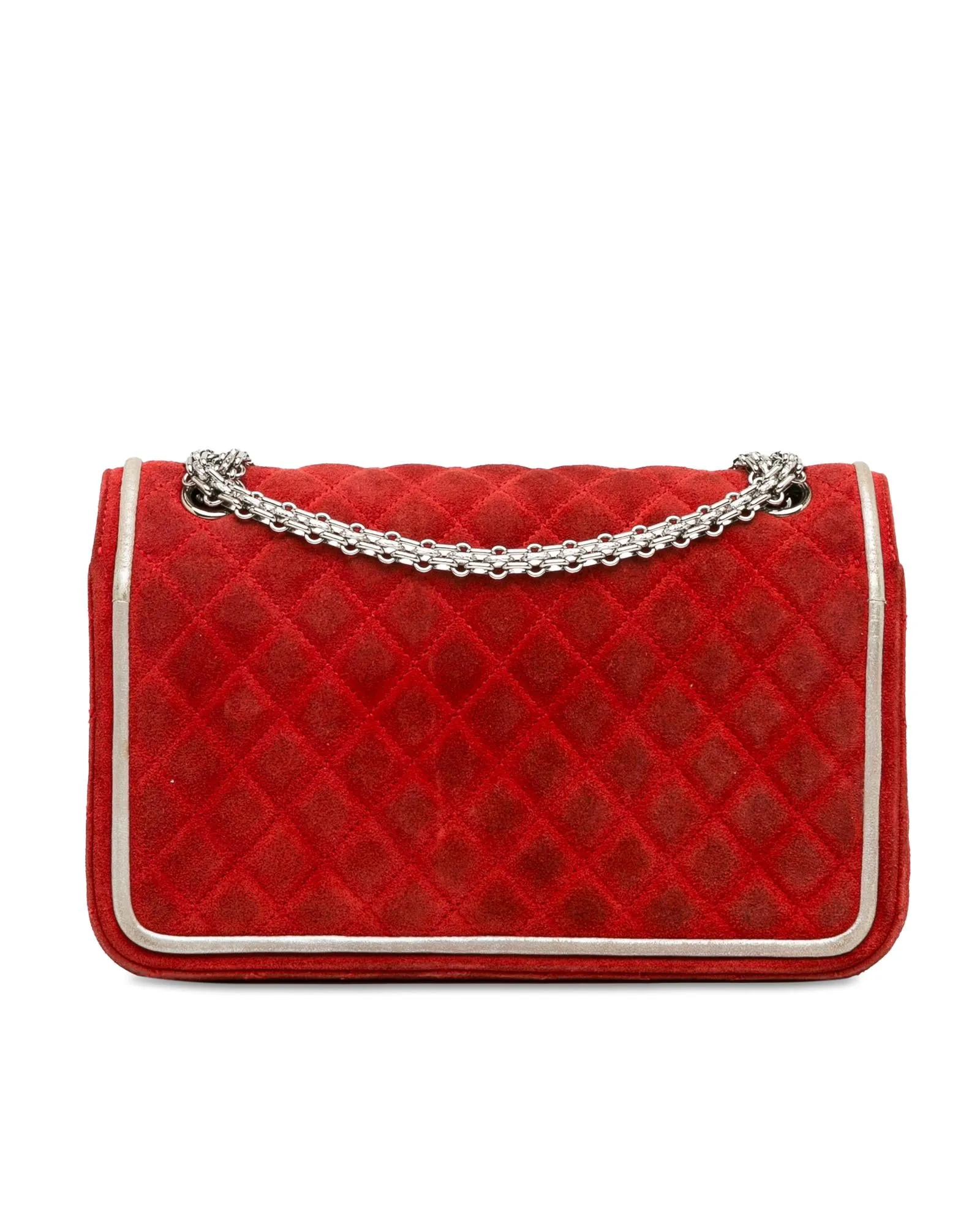 Chanel Classic Double Flap Shoulder Bag in Red Suede