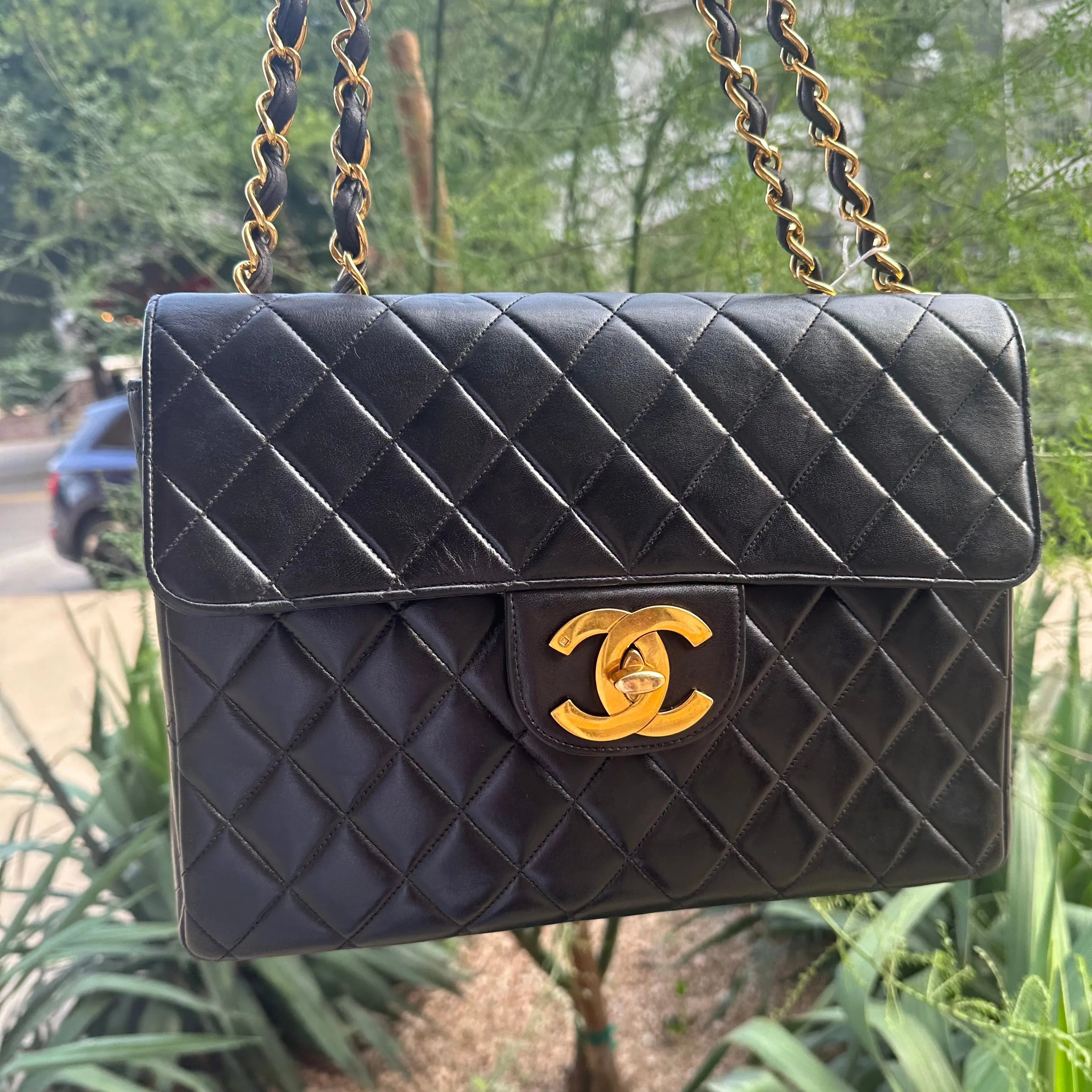 CHANEL Lambskin Jumbo 30 Classic Single Flap Bag