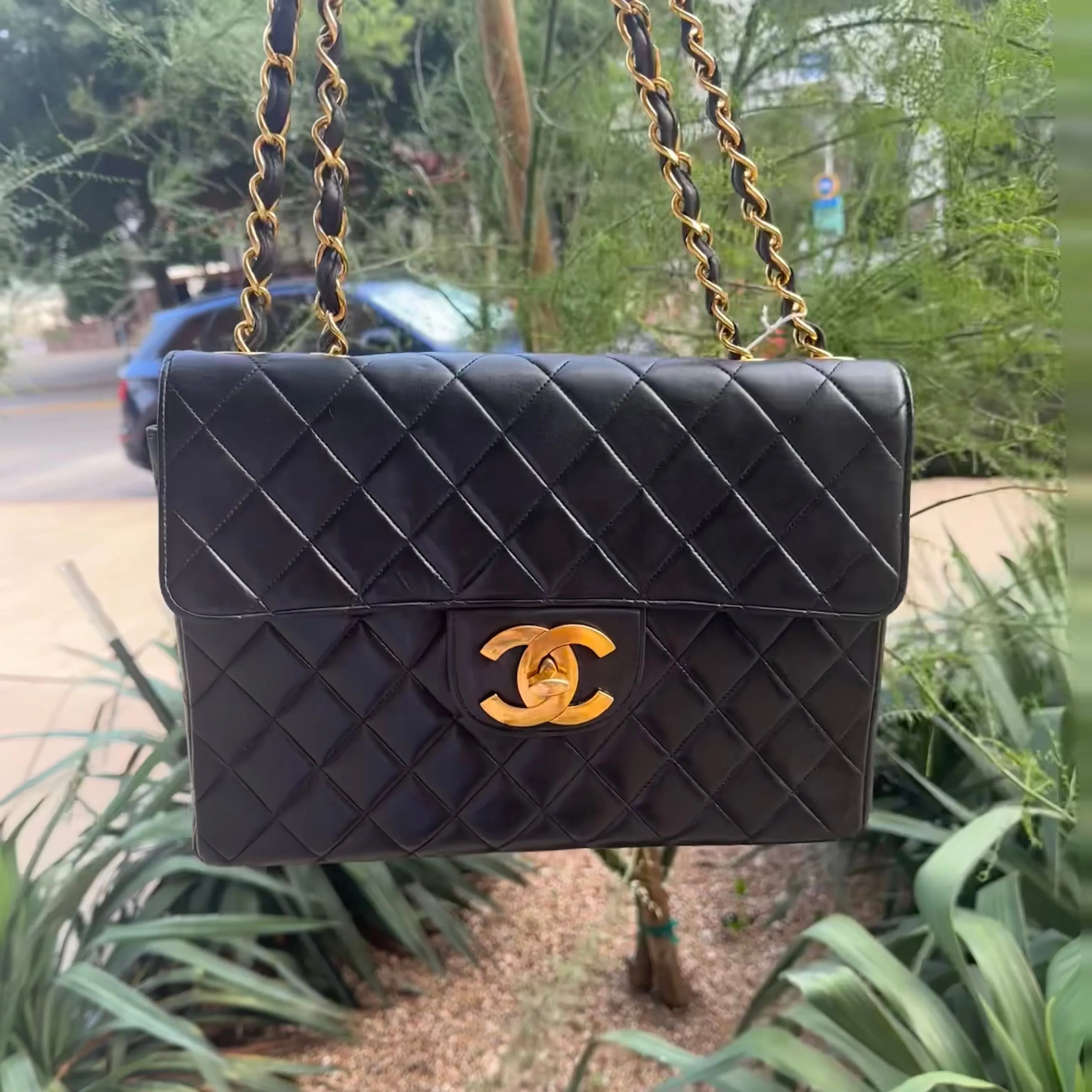 CHANEL Lambskin Jumbo 30 Classic Single Flap Bag