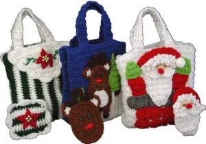 Christmas Gift Bags With Money Holders  Set 2 Crochet Pattern