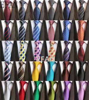 Classic 8cm Ties for Man 100% Silk Tie Luxury Striped Plaid Checks Business Neck Tie for Men Suit Cravat Wedding Party Neckties