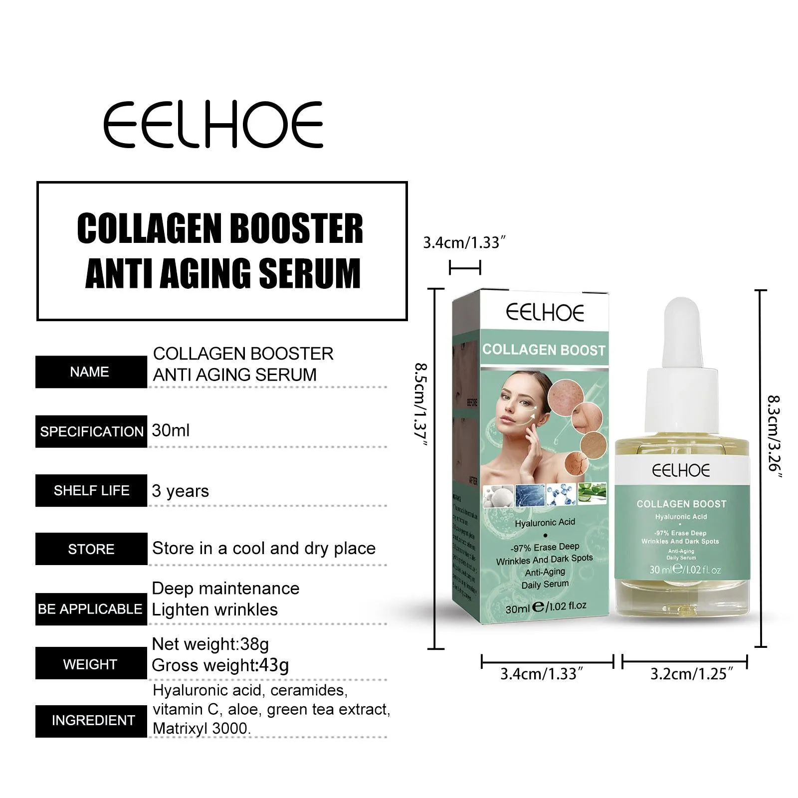 EELHOE™ Advanced Collagen Boost Lifting Anti-Aging Serum