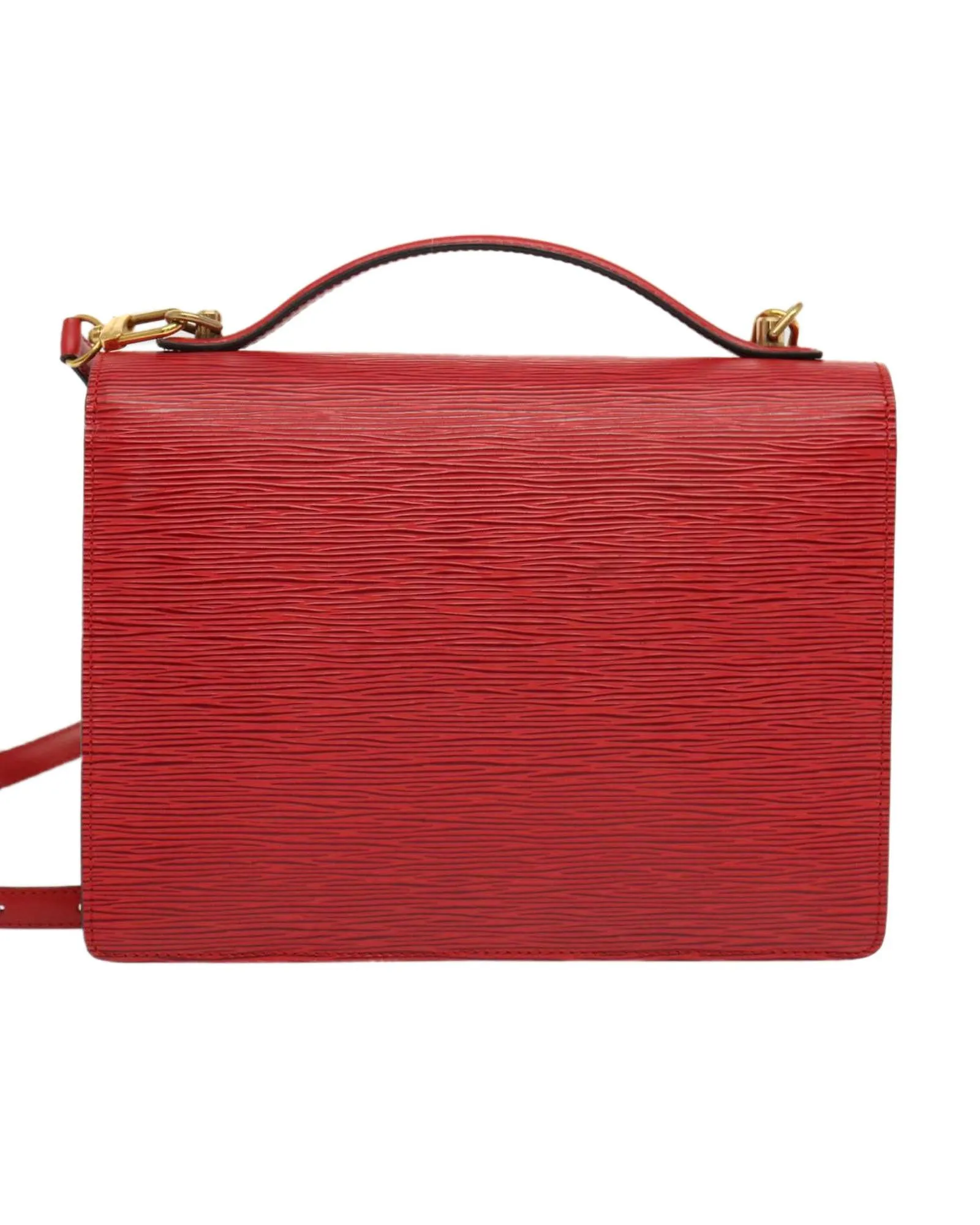 Epi Leather Monceau Handbag - Red