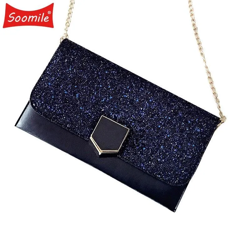 Fashion Clutch Bags Chain Women Messenger Bag Small Long 2018 New Female Ladies Clutches Bag