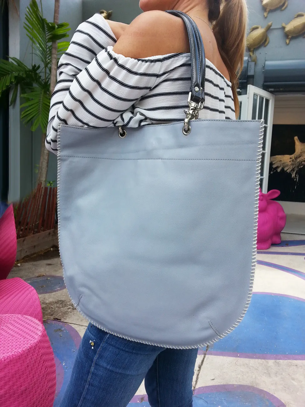 Flat Tote Nappa Leather