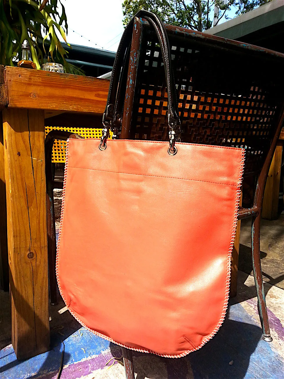 Flat Tote Nappa Leather