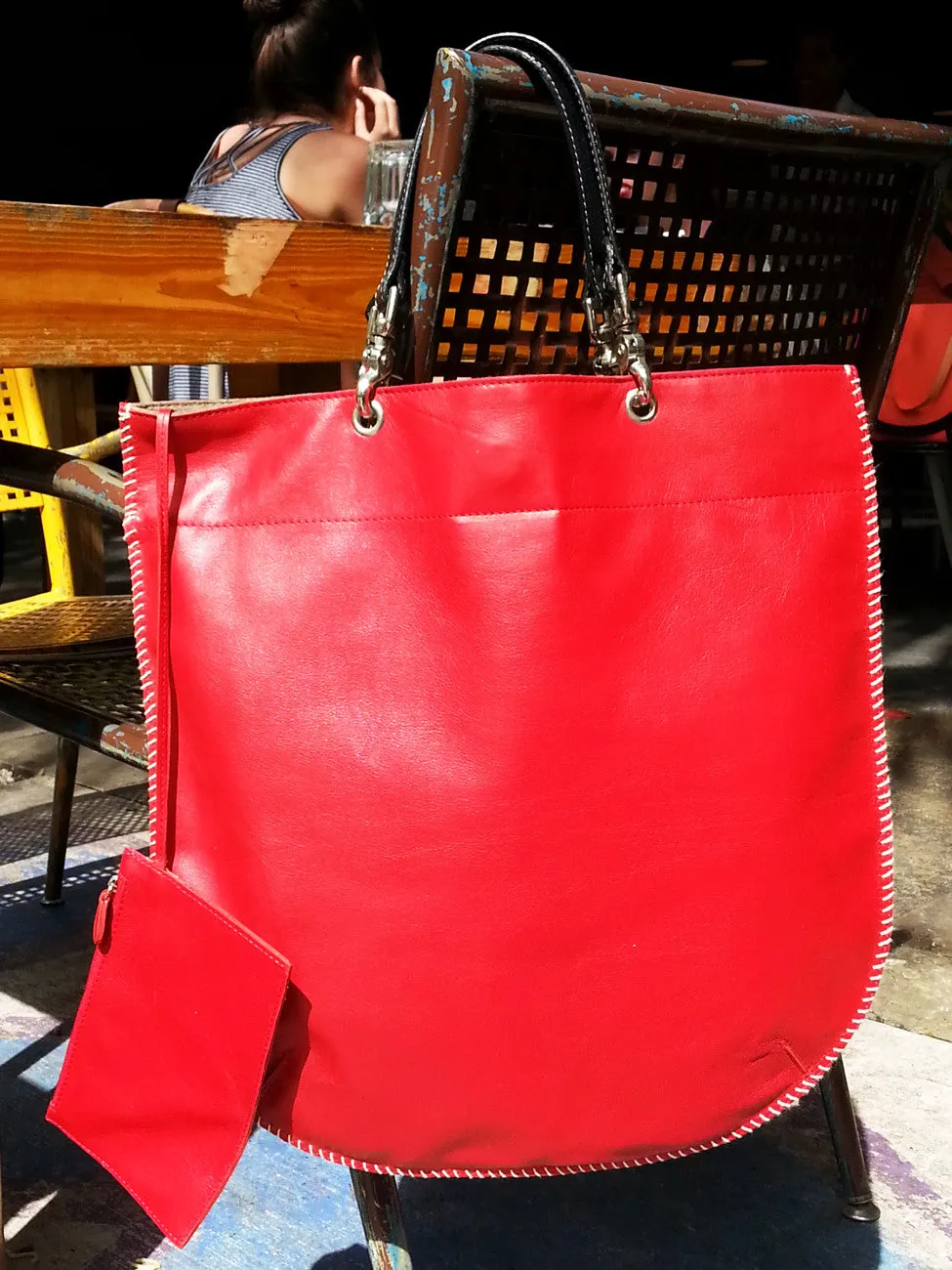 Flat Tote Nappa Leather