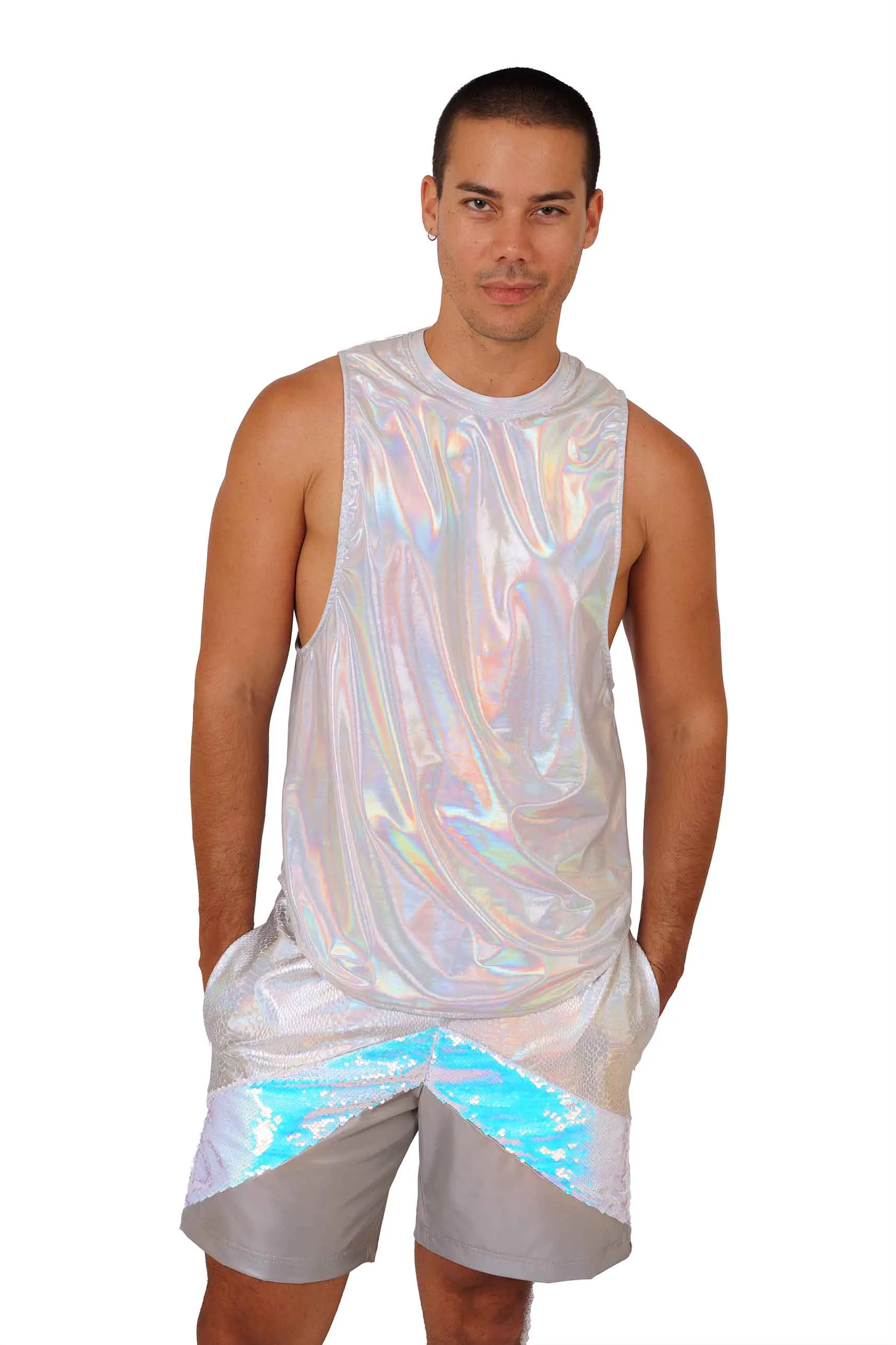 Frosted Drop Arm Tank Top