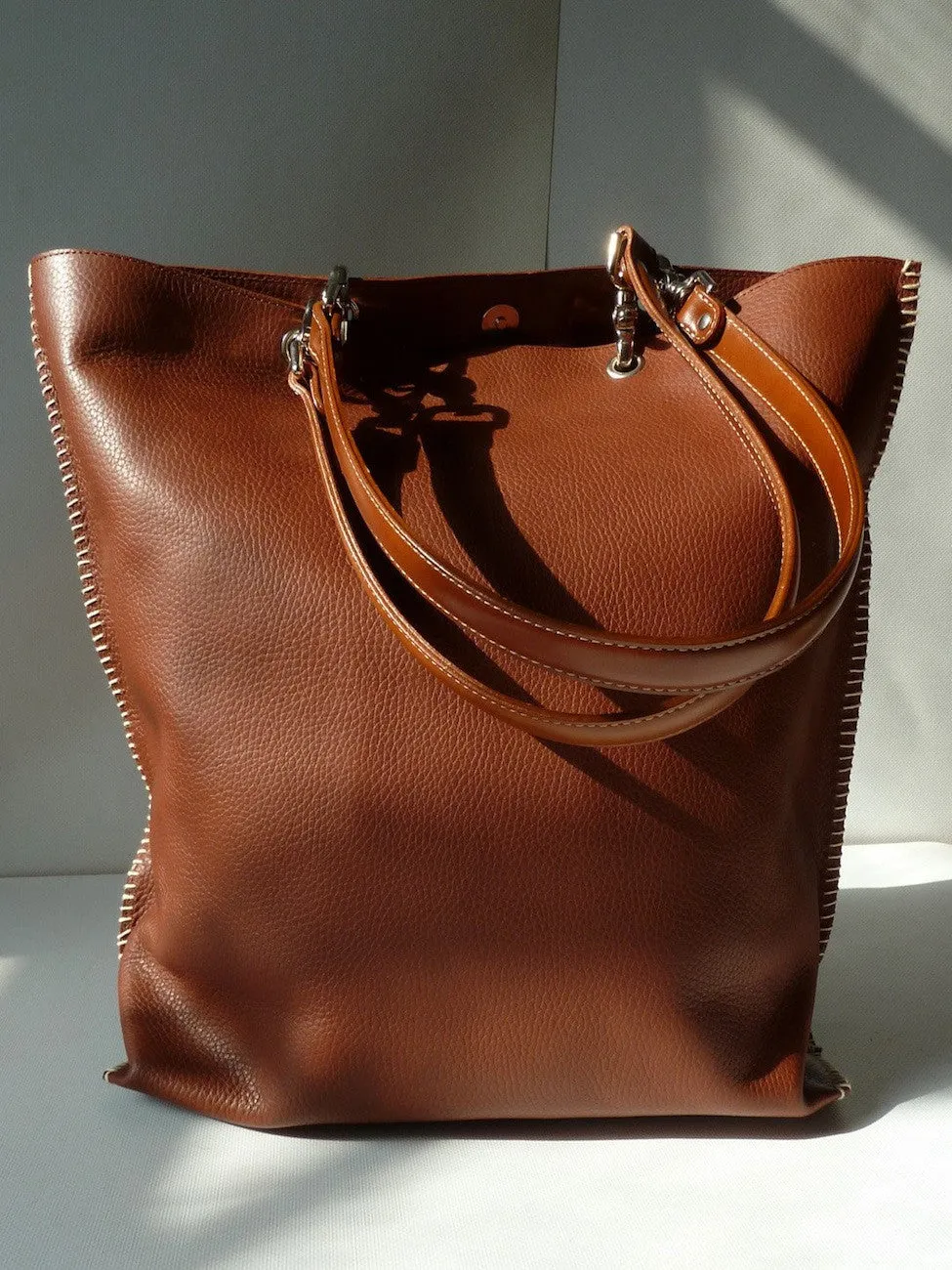 Gajumbo Tote Bag Pebble Grain Leather Tan