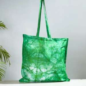 Green - Hand Batik Printed Cotton Jhola Bag