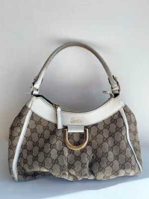 Gucci Canvas Logo Shoulder Bag