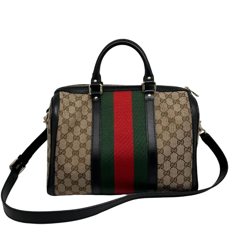 Gucci GG Canvas Web Boston Bag