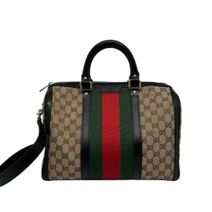 Gucci GG Canvas Web Boston Bag