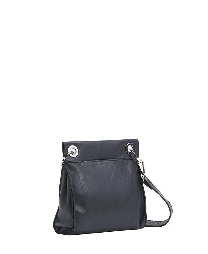 Hammitt Medium Tony Leather Crossbody Bag in Black Gunmetal