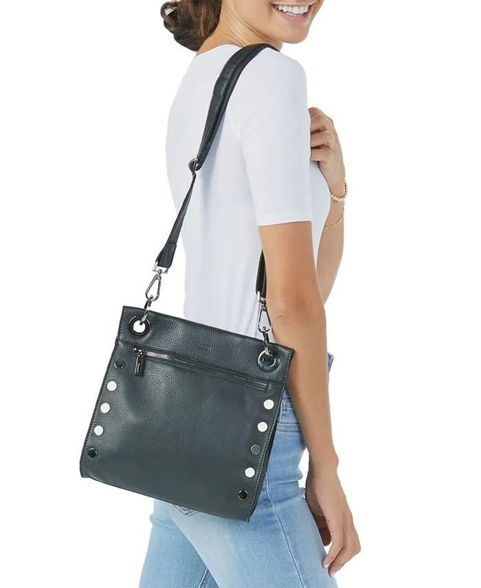 Hammitt Medium Tony Leather Crossbody Bag in Black Gunmetal