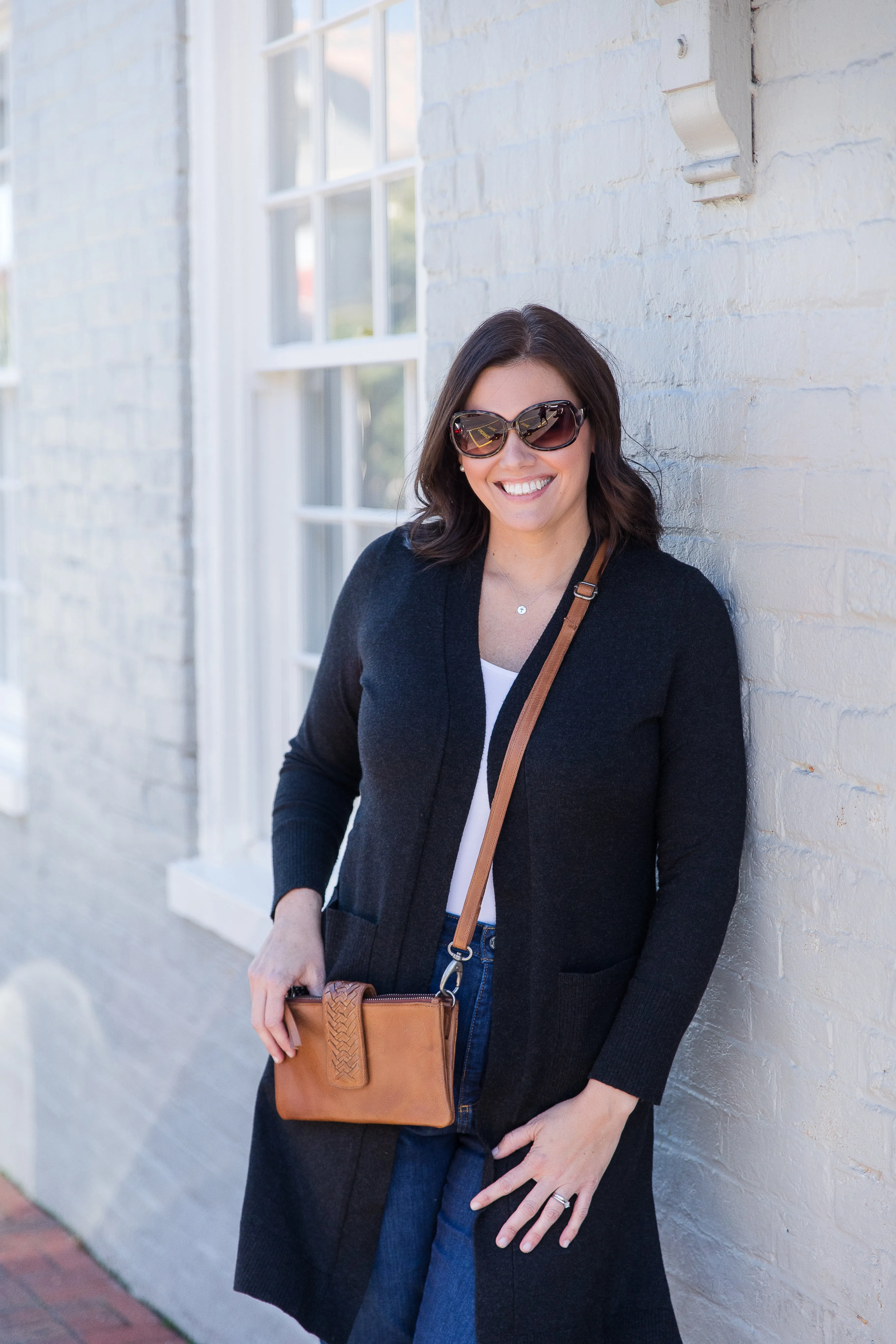 Havana Leather Woven Flap Cross-body