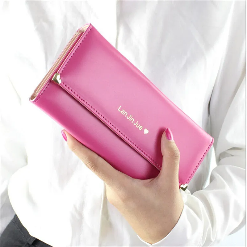 HOT sale Fashion Lady Women popular Purse N682 Long Wallet Bags PU Handbags Card Holder Birthday part Gift