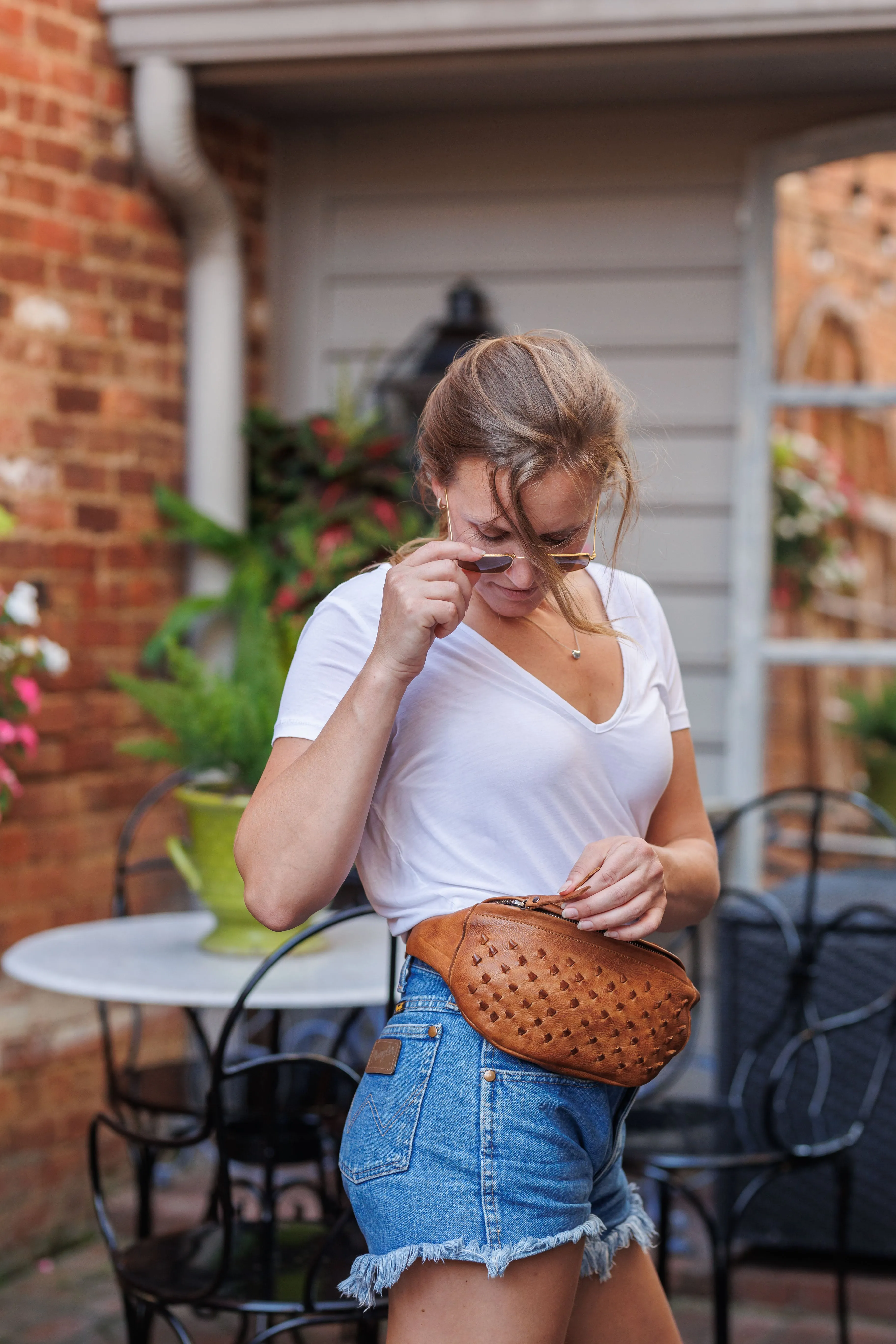 Jessie Leather Waist Pack with Leather Knot Accents