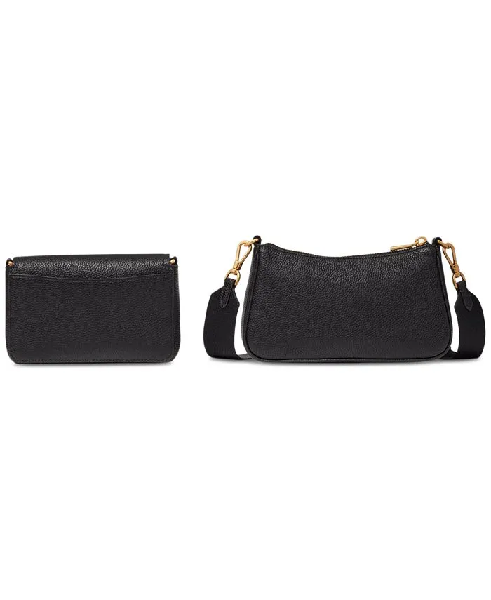 Kate Spade New York Pebbled Leather Double Up Small Shoulder Bag Black