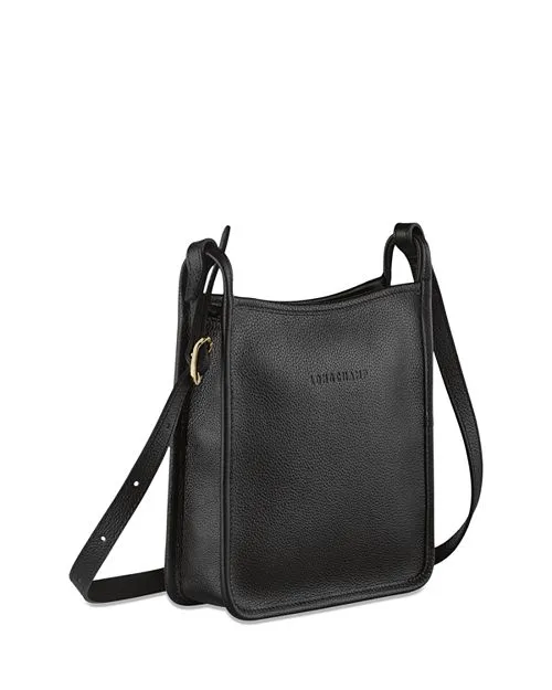 Le Foulon&;eacute; Longchamp Small Leather Zip Crossbody Bag, Black