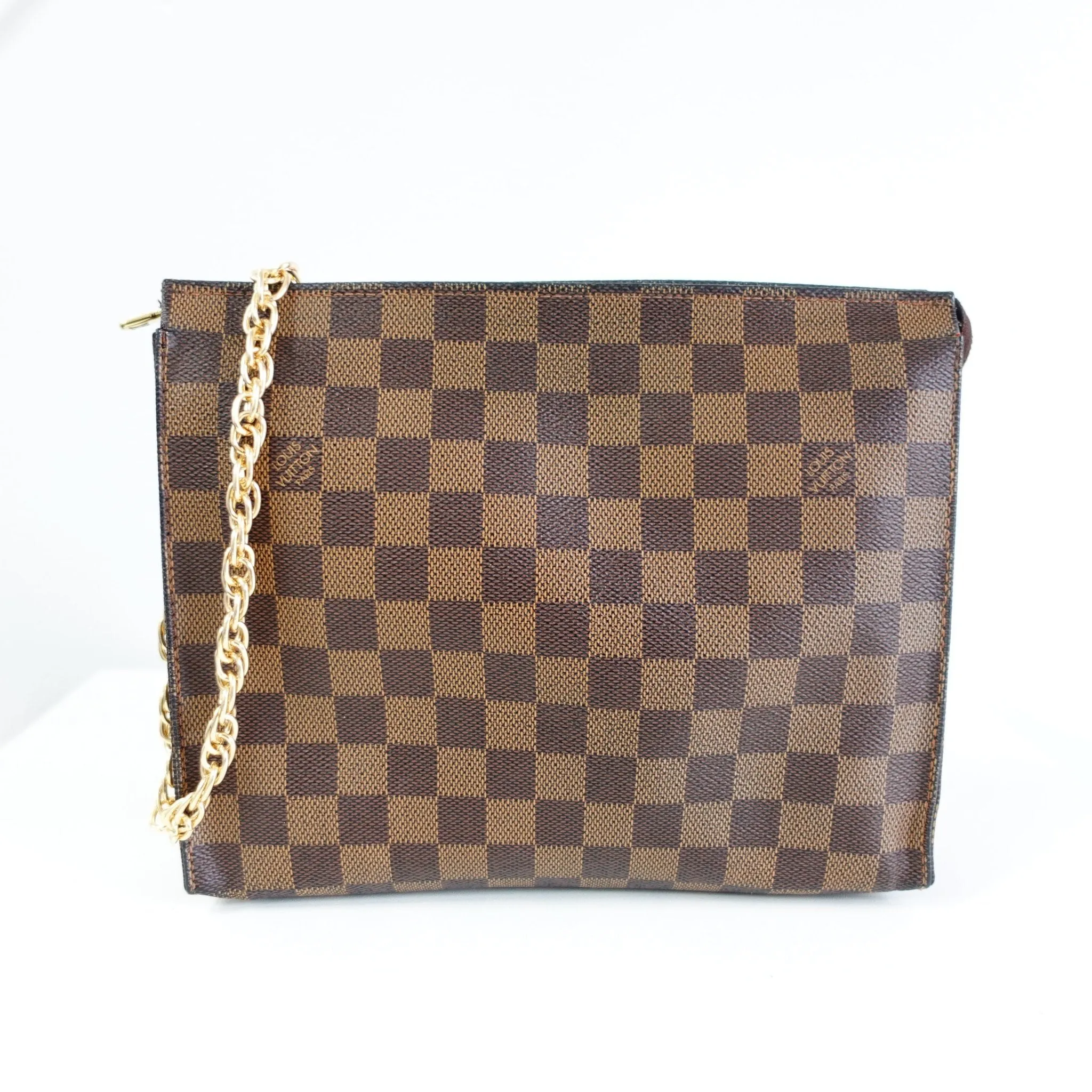 LOUIS VUITTON Damier Ebene Poche 26 with Unbranded Insert and Chain