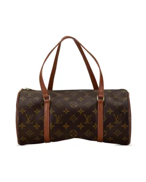 Louis Vuitton Papillon 26 Monogram Canvas Handbag Brown