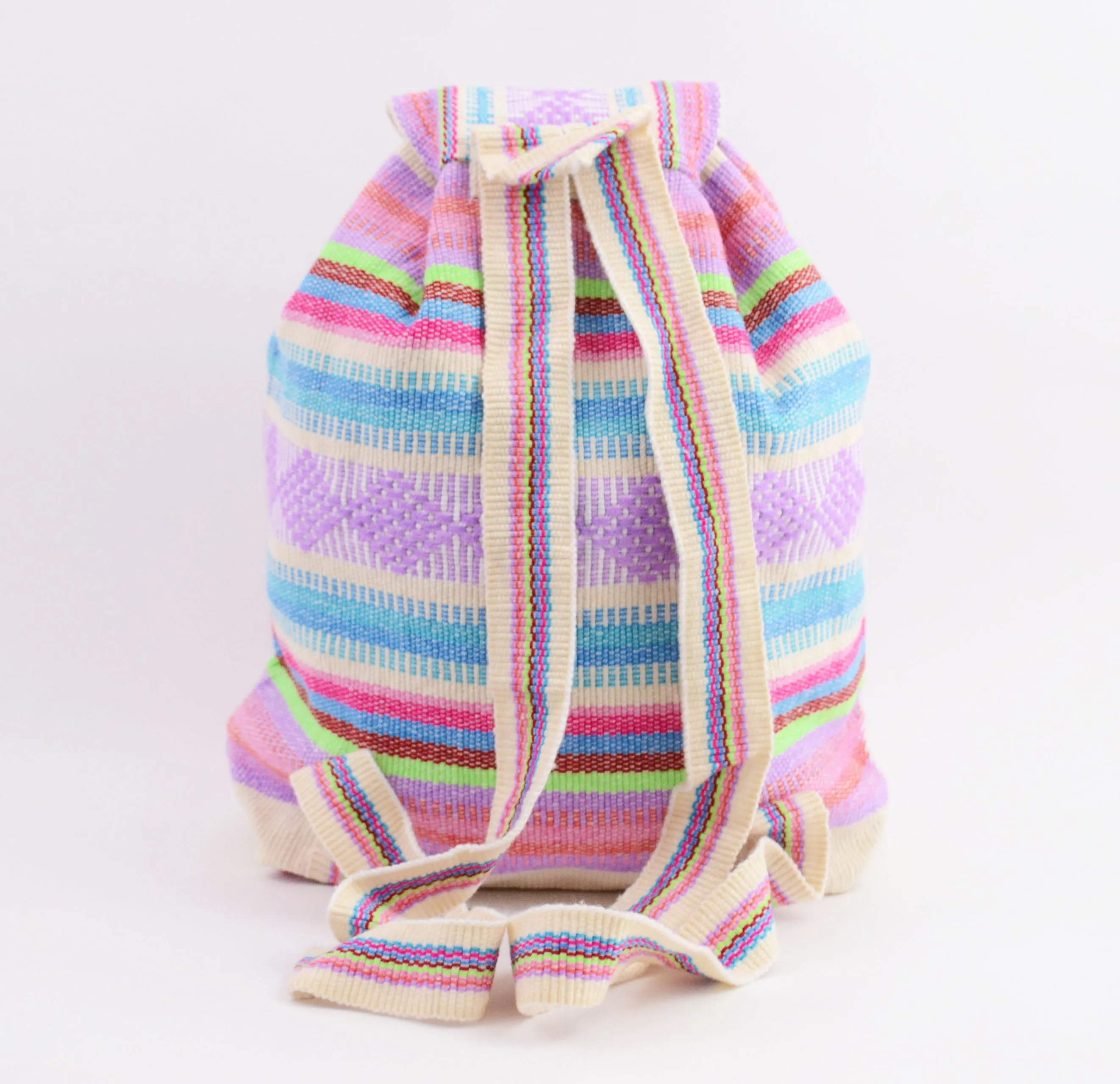 Mexican "Pastel" Multicolor Backpack Lillo Boho Woven Baja Bag